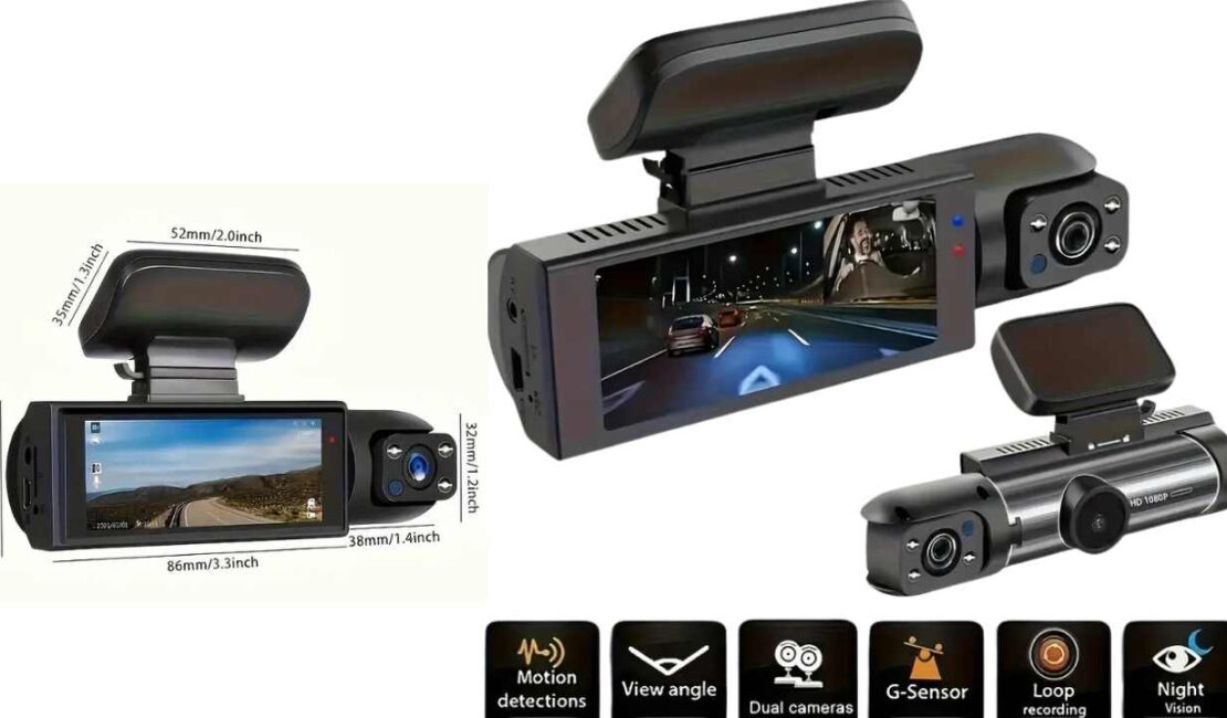 1080P Dual Camera Dash Cam for Cars